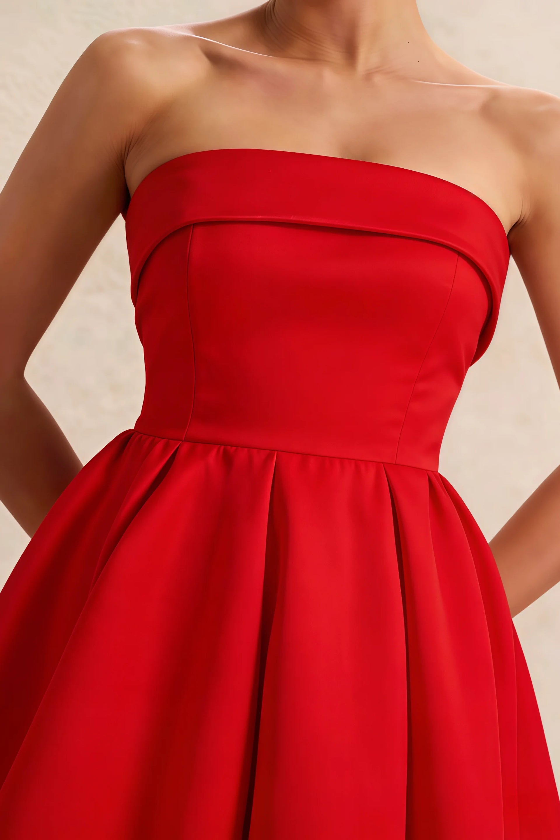 Cara Red Women's Smocked-bodice Fit & Flare Mini Dress