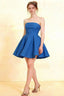 Cara Royal Blue Women's Smocked-bodice Fit & Flare Mini Dress