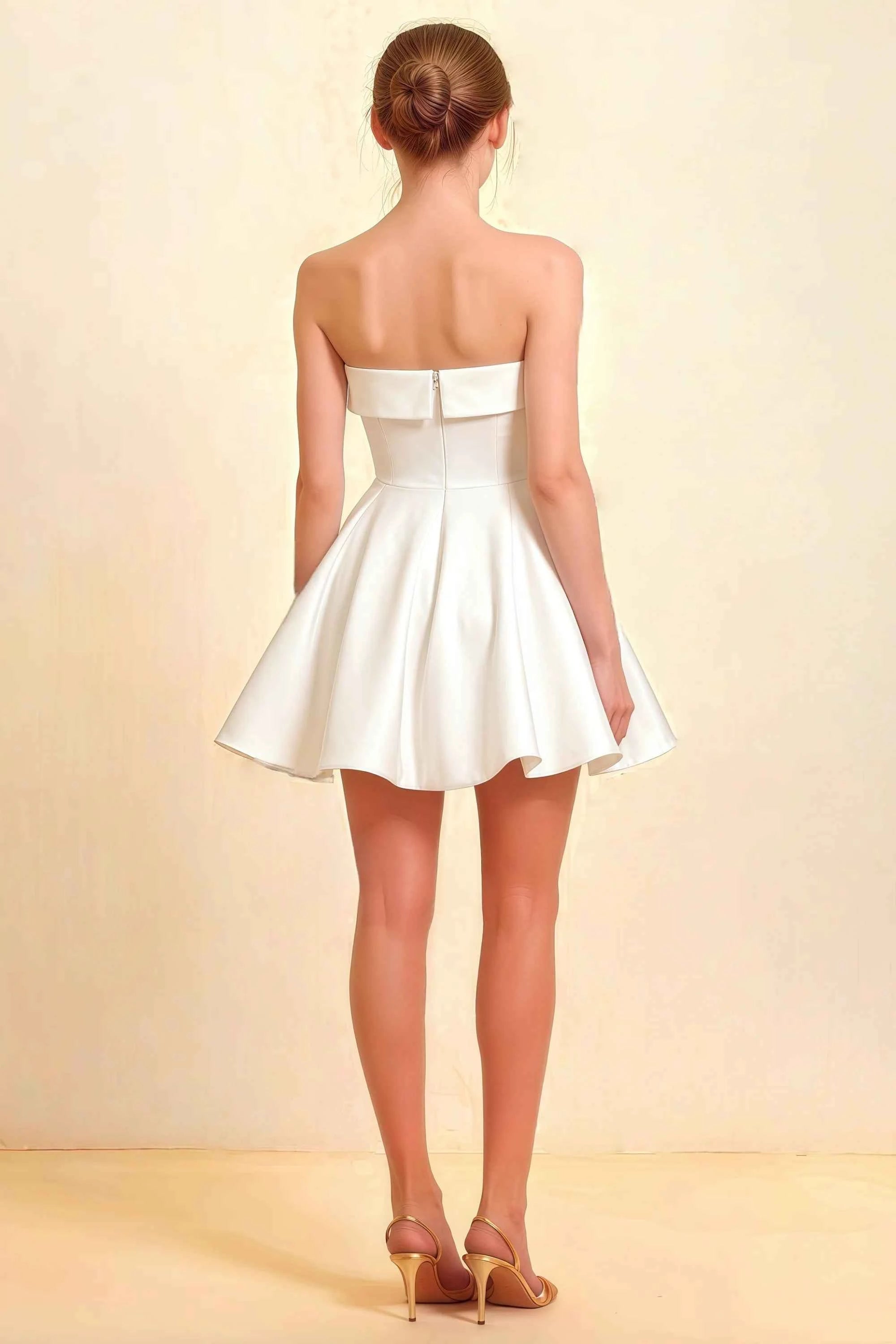 Cara White Women's Smocked-bodice Fit & Flare Mini Dress Imagen secundaria del producto
