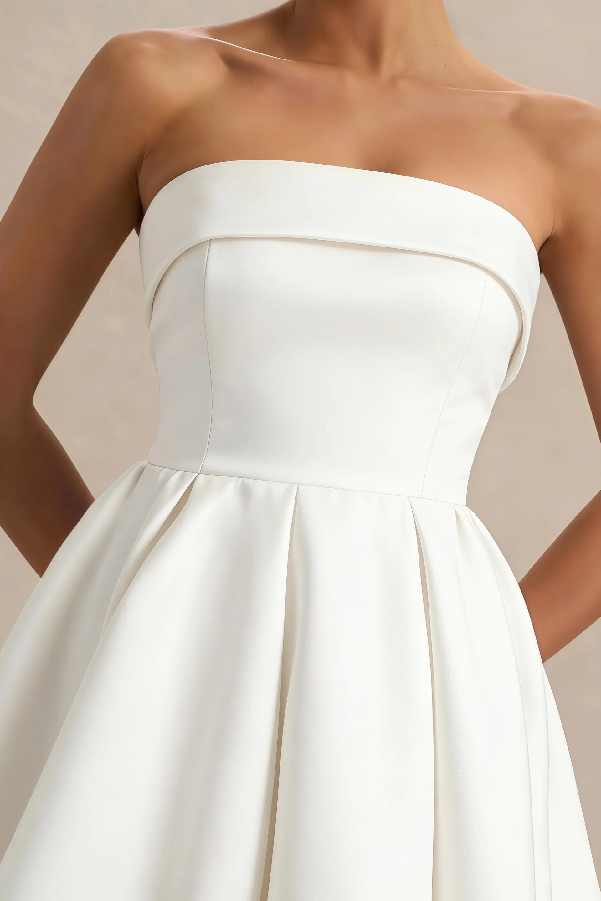 Cara White Women's Smocked-bodice Fit & Flare Mini Dress
