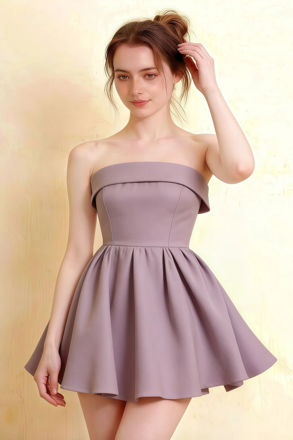 Cara Wisteria Women's Smocked-bodice Fit & Flare Mini Dress
