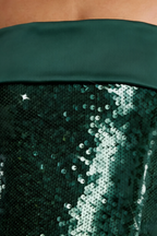 Carina Emerald Green Sequin Strapless Mini Sheath Dress with Satin Trim