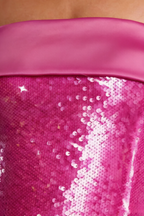 Carina Fuchsia Sequin Strapless Mini Sheath Dress with Satin Trim