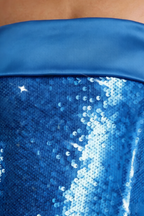 Carina Royal Blue Sequin Strapless Mini Sheath Dress with Satin Trim