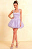 Carolyn Lavender Lace-up Halter Mini Dress with Ruching