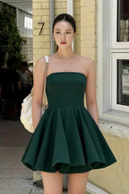 Real Customer Photo Emerald Green Casual Mini Dress - LVLVS Catherine Bandeau Going Out & Street Style Look
