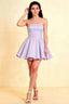 LVLVS Lavender Catherine Bandeau Ruffle Mini Dress for Cocktail Parties and Club Nights