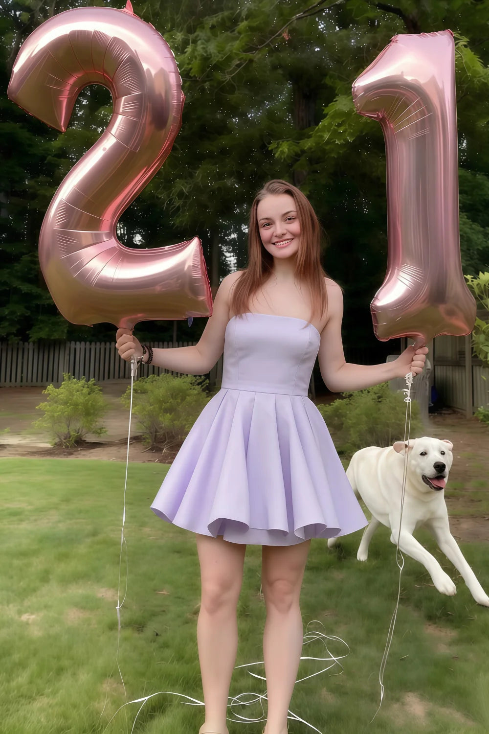 Real Customer Wearing Lavender Catherine Ruffle Mini Dress for 21st Birthday Celebration