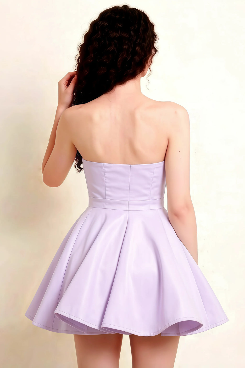 Elegant Back Design of Lavender Catherine Bandeau Dress for Sorority Rush and Homecoming