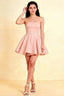 Light Pink Catherine Bandeau Ruffle Mini Dress for Prom and Formal Parties