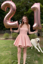 Light Pink Mini Party Dress for 21st Birthday Celebration and Summer Garden Parties