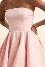 Luxurious Bonded Crepe Texture of Light Pink Cocktail Dress for Wedding Guests