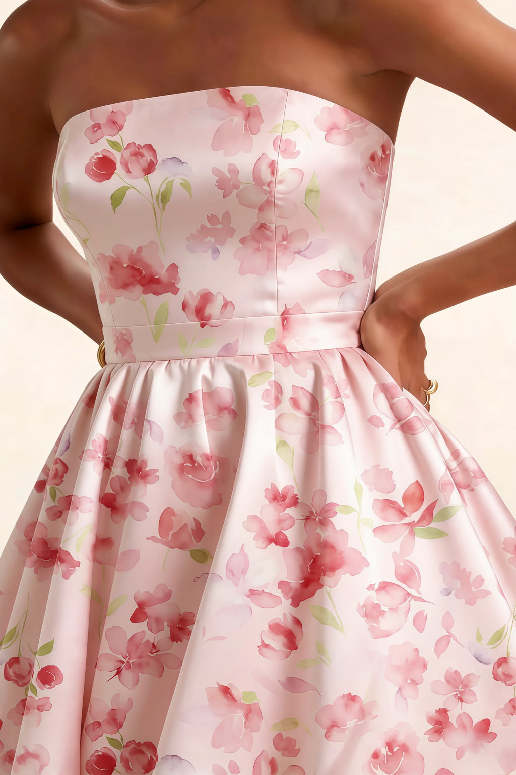 Detailed fabric close-up of LVLVS Catherine dress showcasing the bonded crepe texture for bridesmaid and special occasion wear