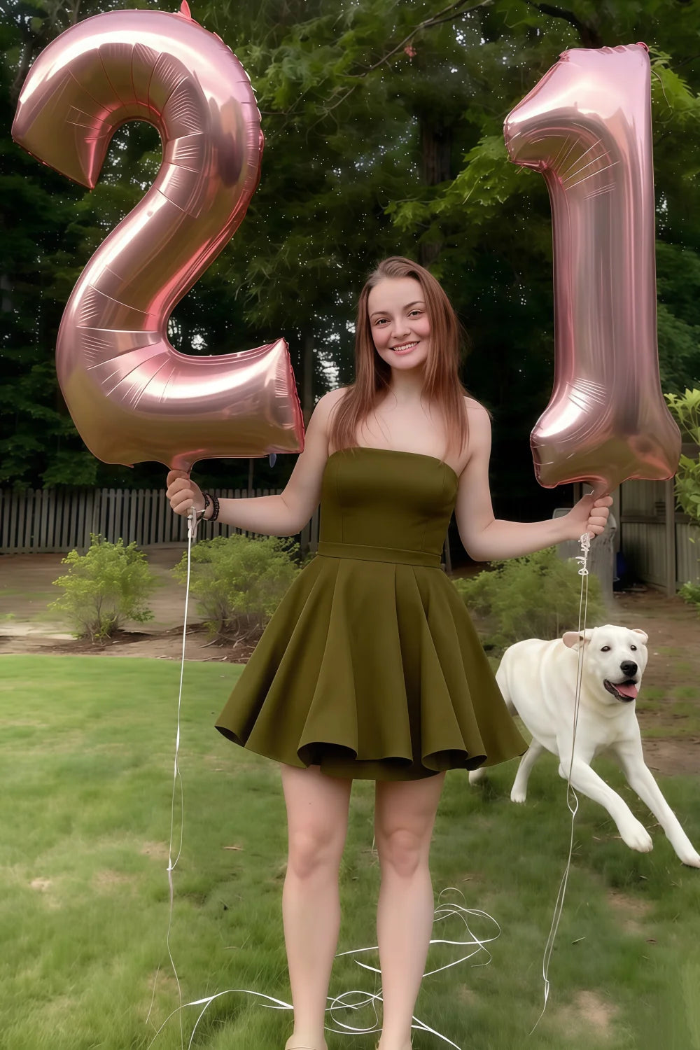 Customer Photo of LVLVS Olive Green Mini Dress Perfect for 21st Birthday Celebration and Garden Parties