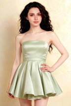 Close-up studio shot of the LVLVS Sage Green Catherine dress emphasizing the structured bodice and smooth satin-like finish of the bonded crepe, recommended for cocktail events and formal dinners.