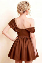 LVLVS Cecilia Chocolate Dress Back Zipper Design - Open Back Semi - Formal Sorority Rush & Party Dress