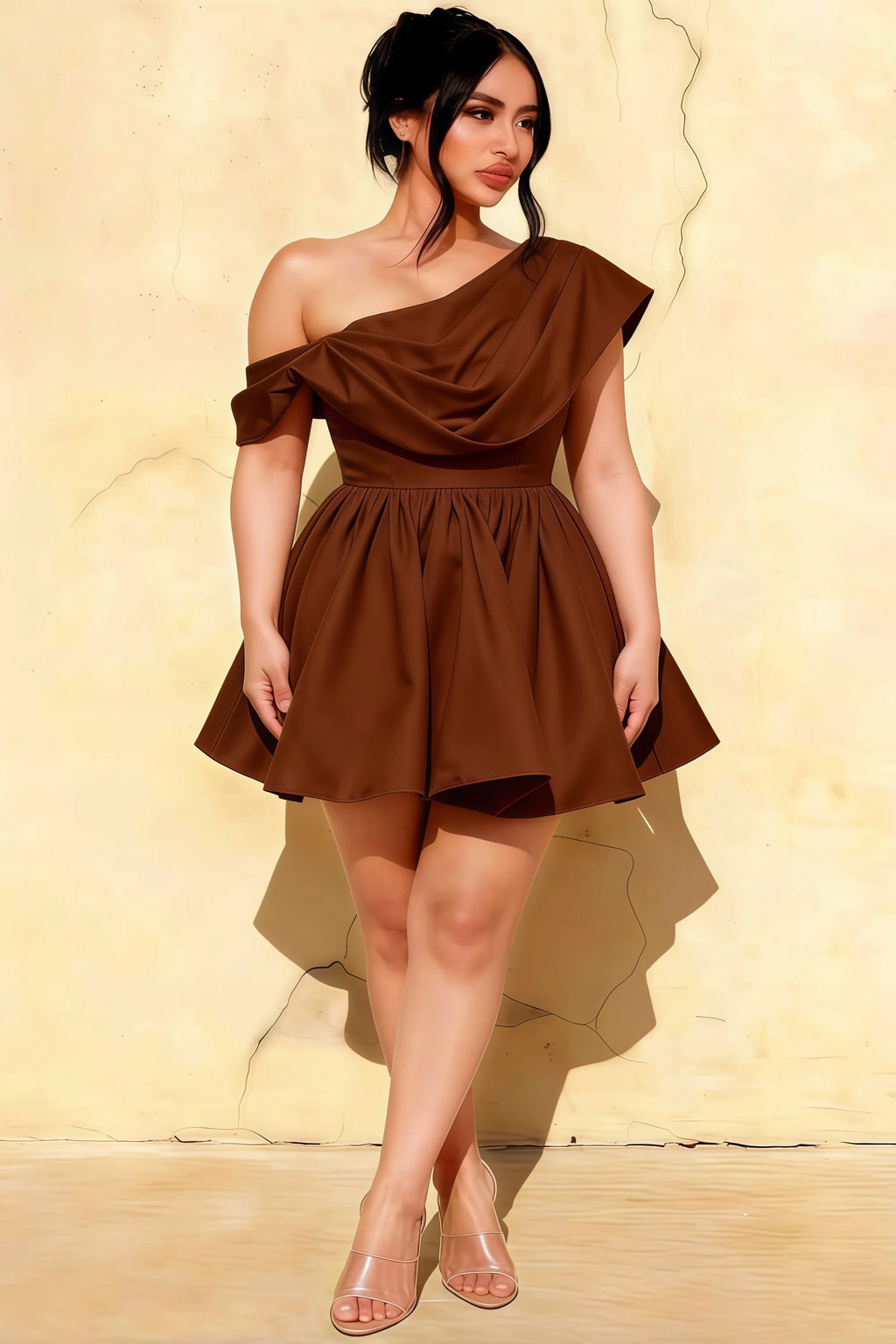 Plus Size LVLVS Cecilia Chocolate Crepe Dress - Inclusive Office Wear & Going Out Casual Chic Outfit