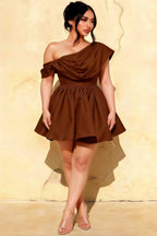 Plus Size LVLVS Cecilia Chocolate Crepe Dress - Inclusive Office Wear & Going Out Casual Chic Outfit