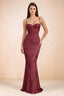 Celine Burgundy Floral Embroidered Corset Mermaid Maxi Dress