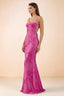 Celine Fuchsia Floral Embroidered Corset Mermaid Maxi Dress