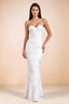 Vestido largo de sirena Celine blanco con corsé y bordado floral
