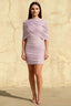 Cynthia Lilac Strapless Ruched Mini Dress with Cape