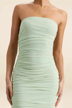Cynthia Mint Mermaid Cape Mini Dress with Ruched-Detailing