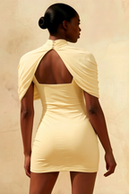 Daisy Lemon Bodycon High Neck Mini Dress with Cape
