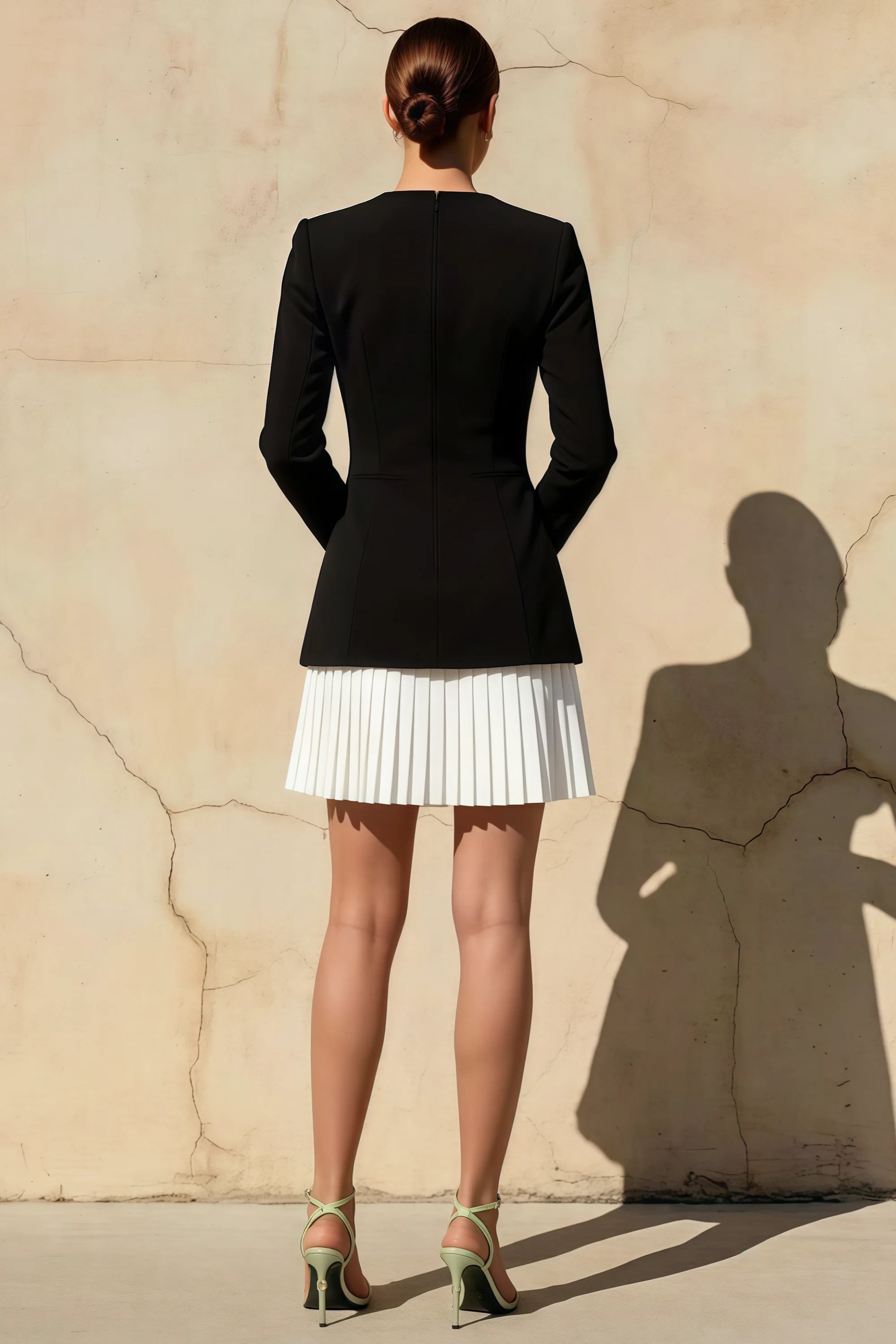 Debbie Black Sweetheart Neck Long Sleeve Mini Dress Secondary image