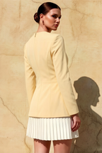 Debbie Lemon Sweetheart Neck Long Sleeve Mini Dress | Elegant Party & Bridesmaid Dress