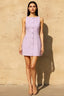Deborah Lilac Crepe Boat Neck Sleeveless Mini Dress | Elegant Formal & Party Dress