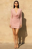 Deborah Pink Bodycon Cowl Neck Mini Dress for Women