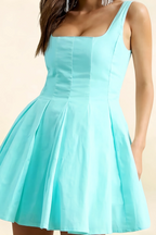 Diana Aqua A-line Skater Mini Dress