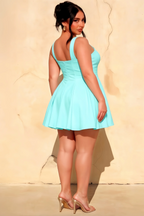 Diana Aqua A-line Skater Mini Dress