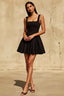 Diana Black Square Neck Skater Mini Dress
