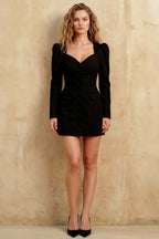Diane Black Sweetheart Neck Tailored Mini Dress