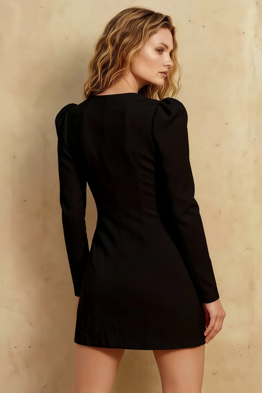Diane Black Sweetheart Neck Tailored Mini Dress