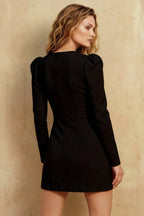 Diane Black Sweetheart Neck Tailored Mini Dress