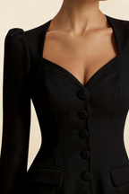 Diane Black Sweetheart Neck Tailored Mini Dress