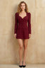 Diane Burgundy Modest Sweetheart Tailored Mini Dress