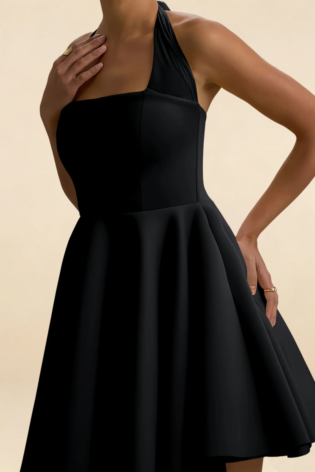Dorothy Black A-line Skater Mini Dress