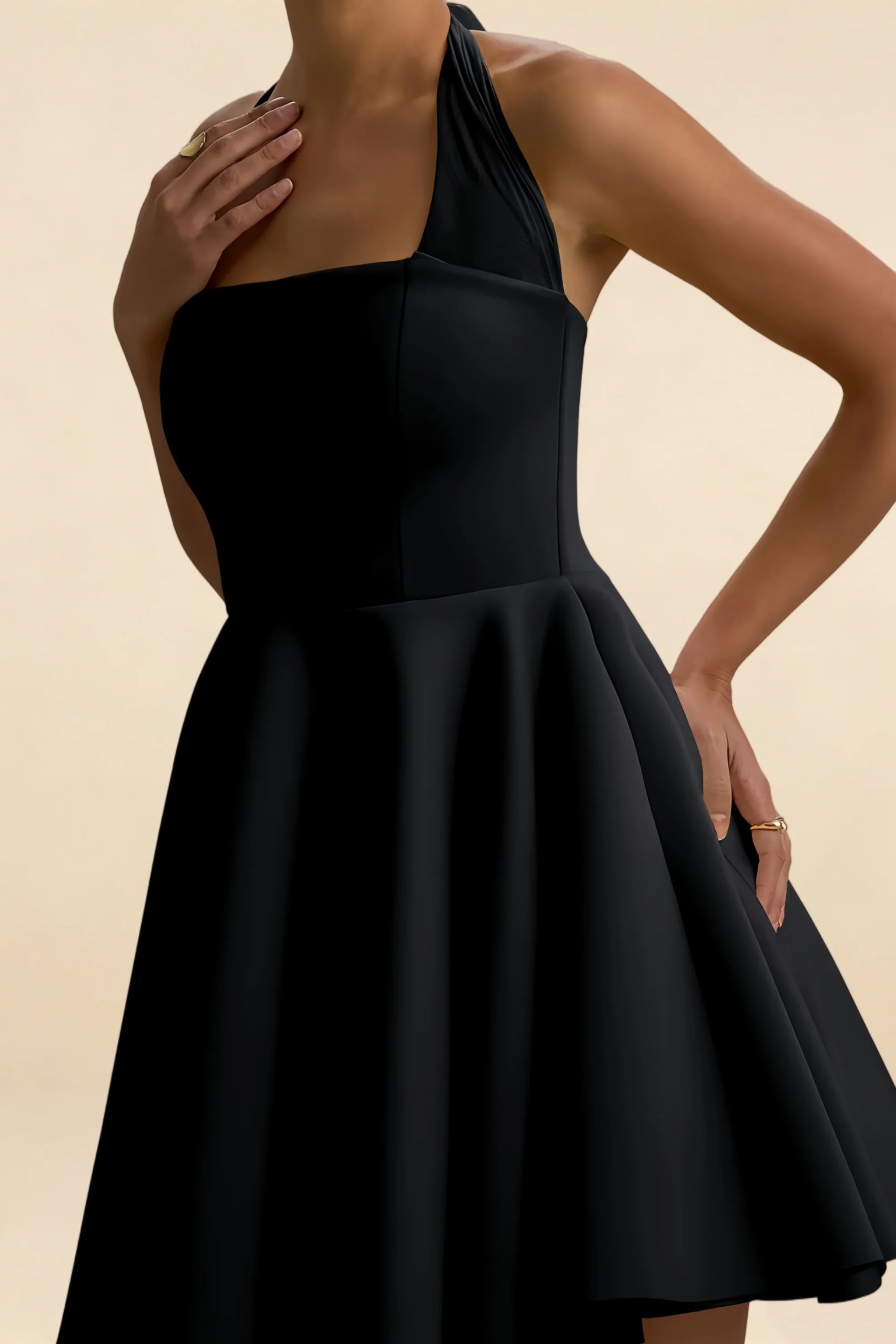 Dorothy Black A-line Skater Mini Dress