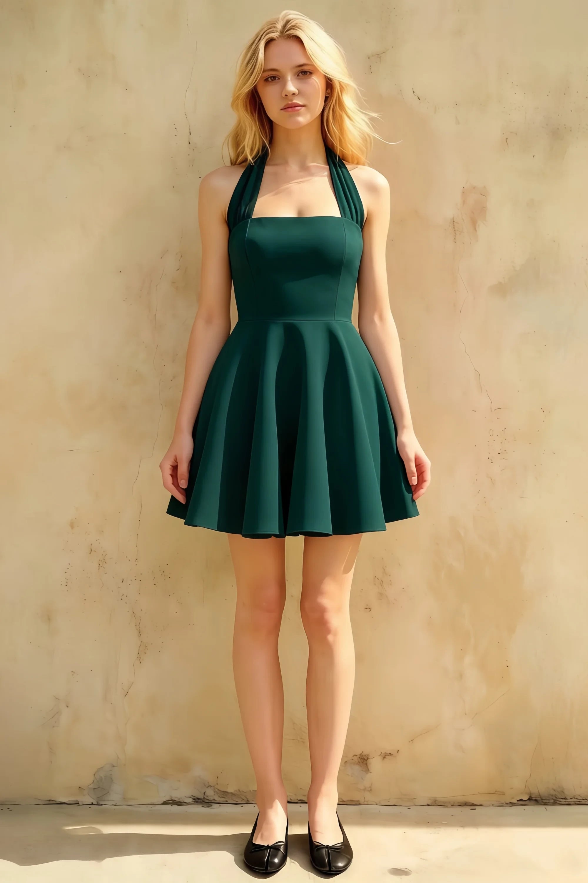 Dorothy Emerald Green Fit and Flare Mini Dress Main image