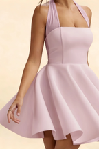 Dorothy Lilac Fit and Flare Halter Mini Dress | Elegant Party & Homecoming Dress