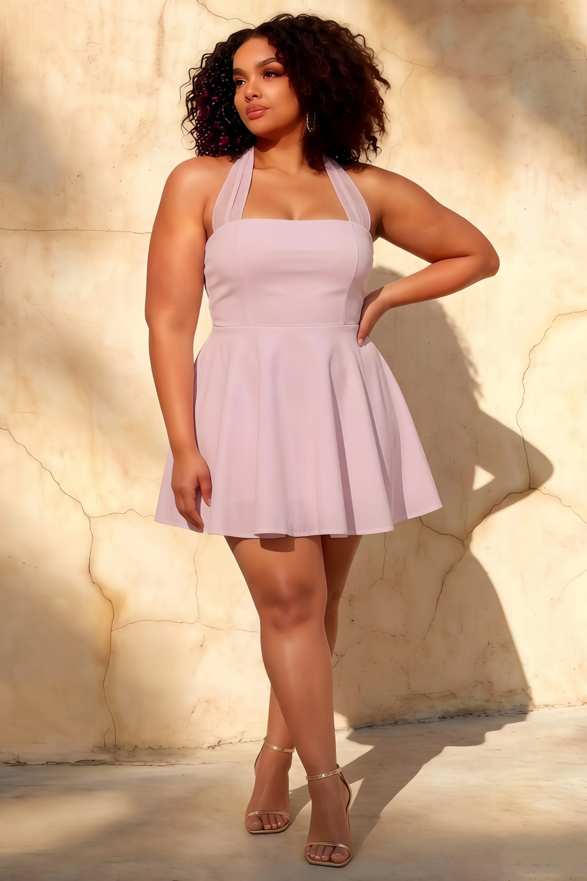 Dorothy Lilac Fit and Flare Halter Mini Dress | Elegant Party & Homecoming Dress