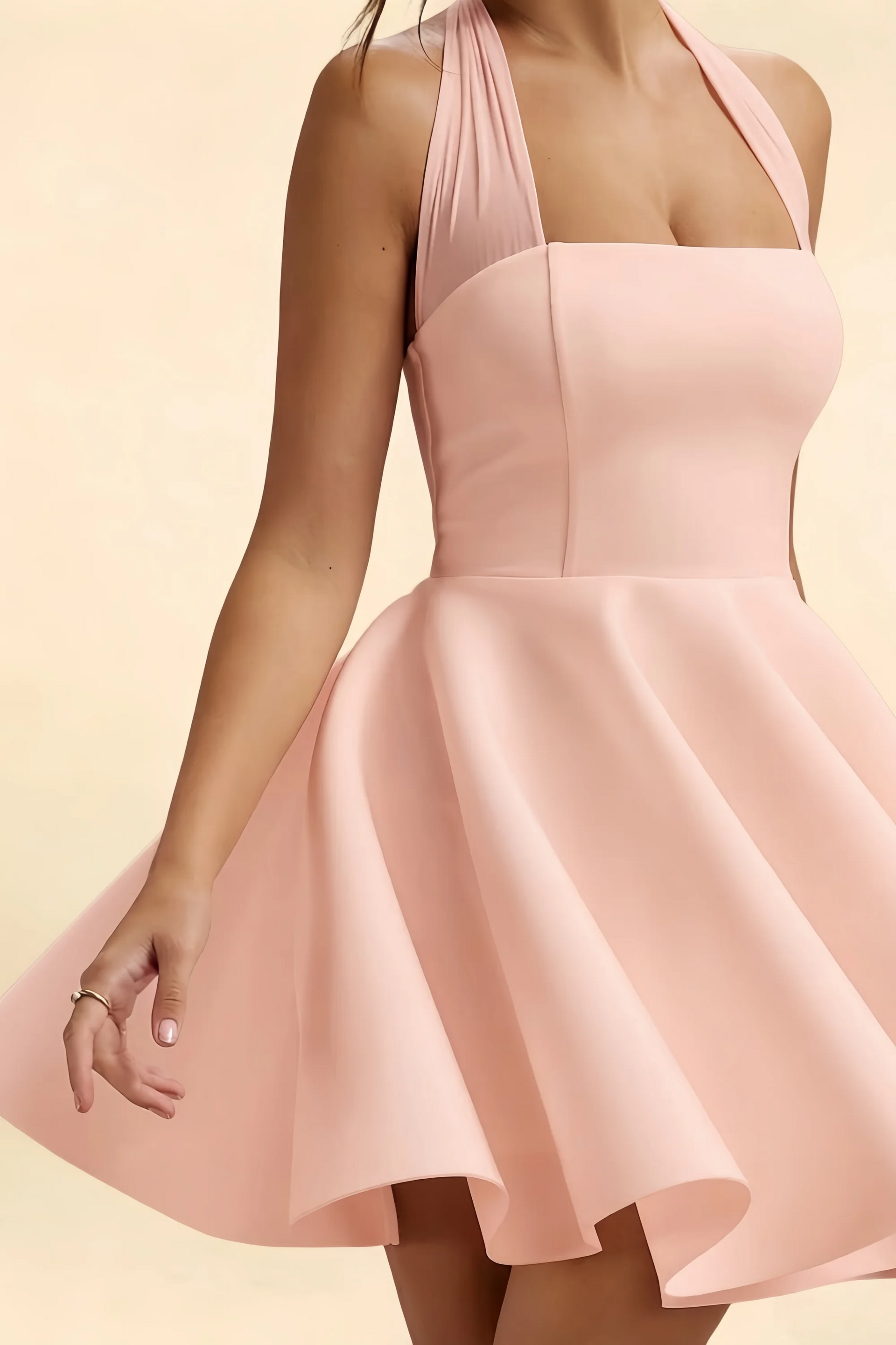 Dorothy Pink A-Line Mini Halter Dress for Women