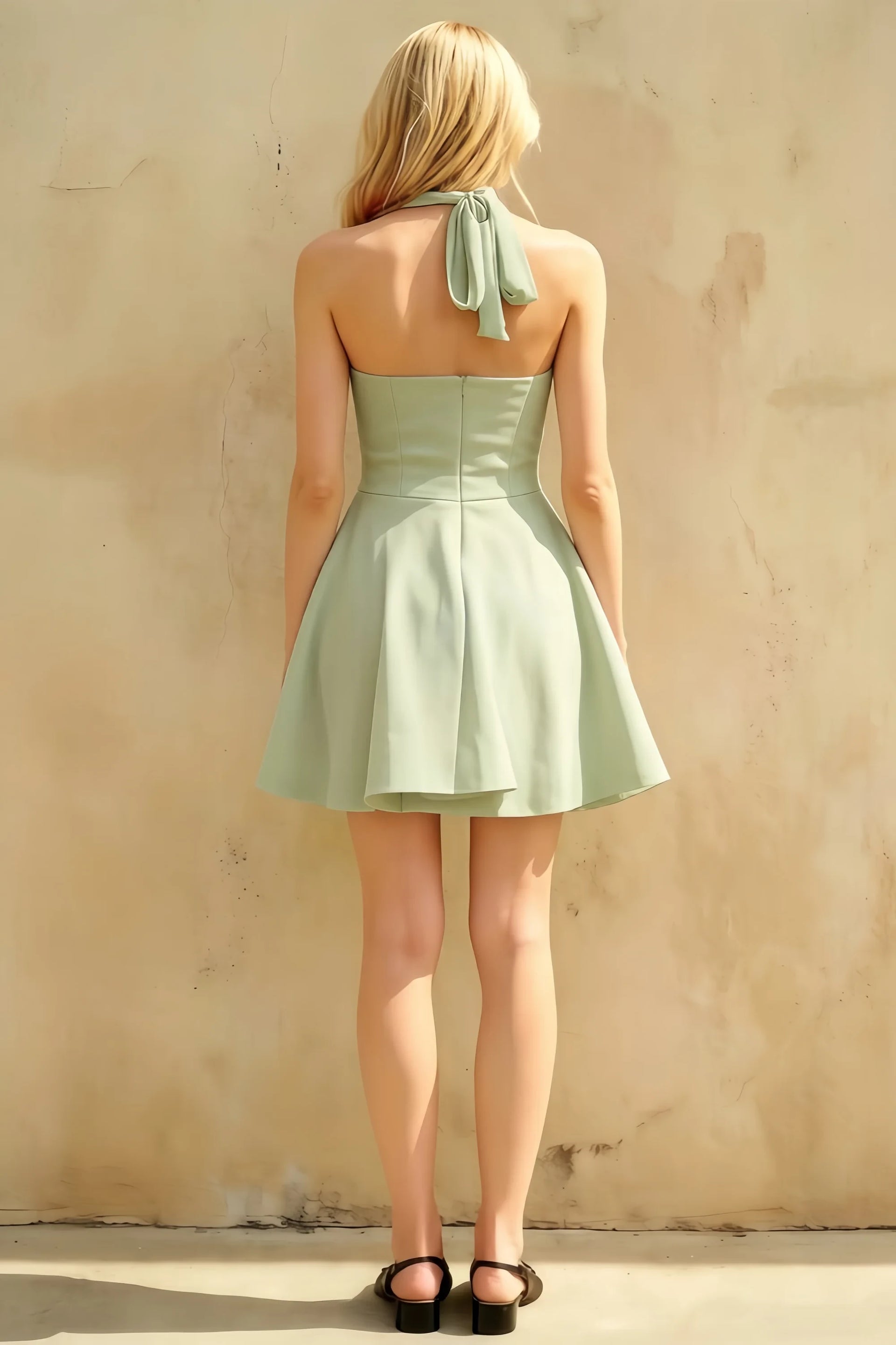 Dorothy Sage Green A-Line Mini Dress for Women