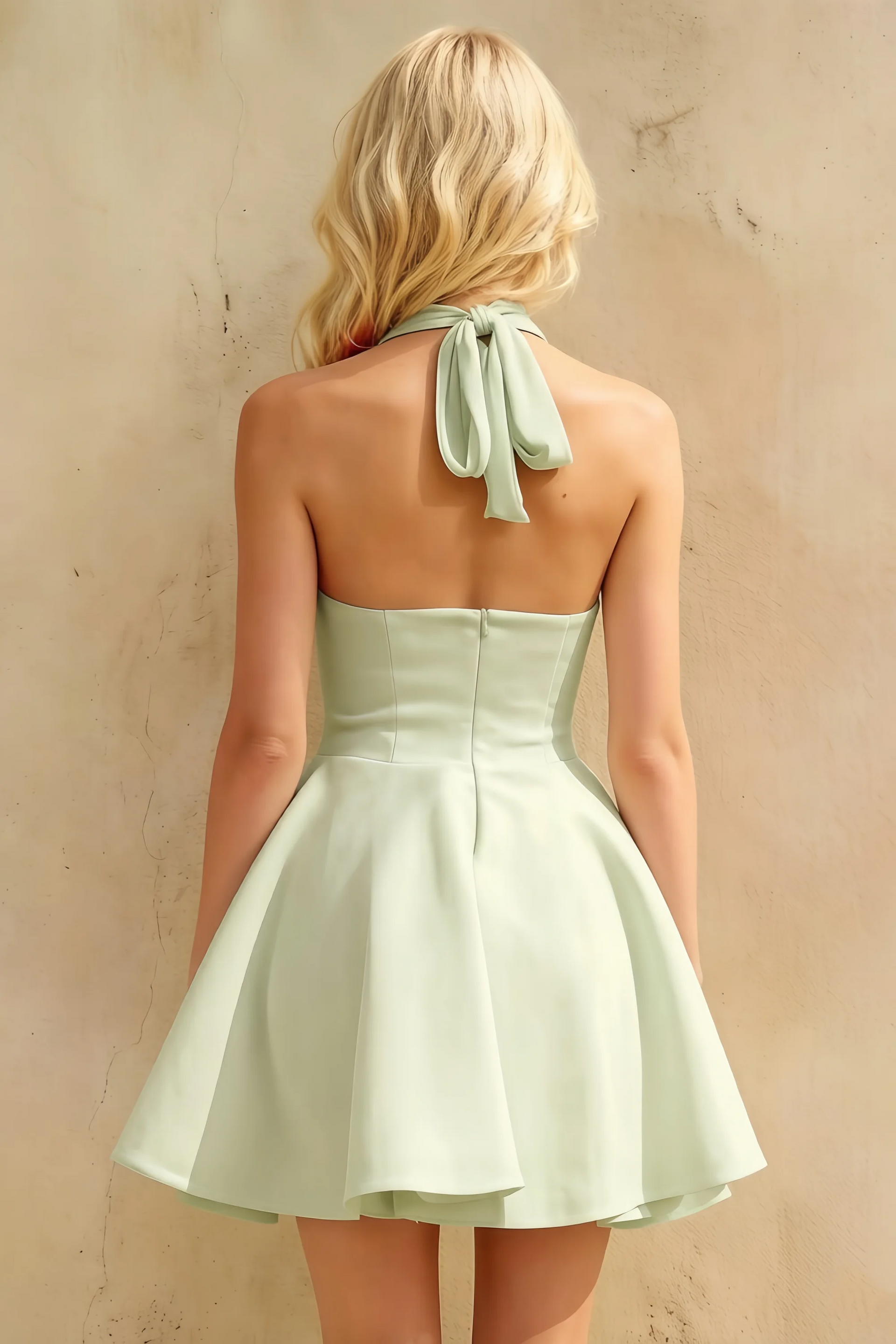 Dorothy Sage Green A-Line Mini Dress for Women