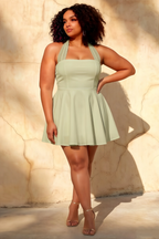 Dorothy Sage Green A-Line Mini Dress for Women