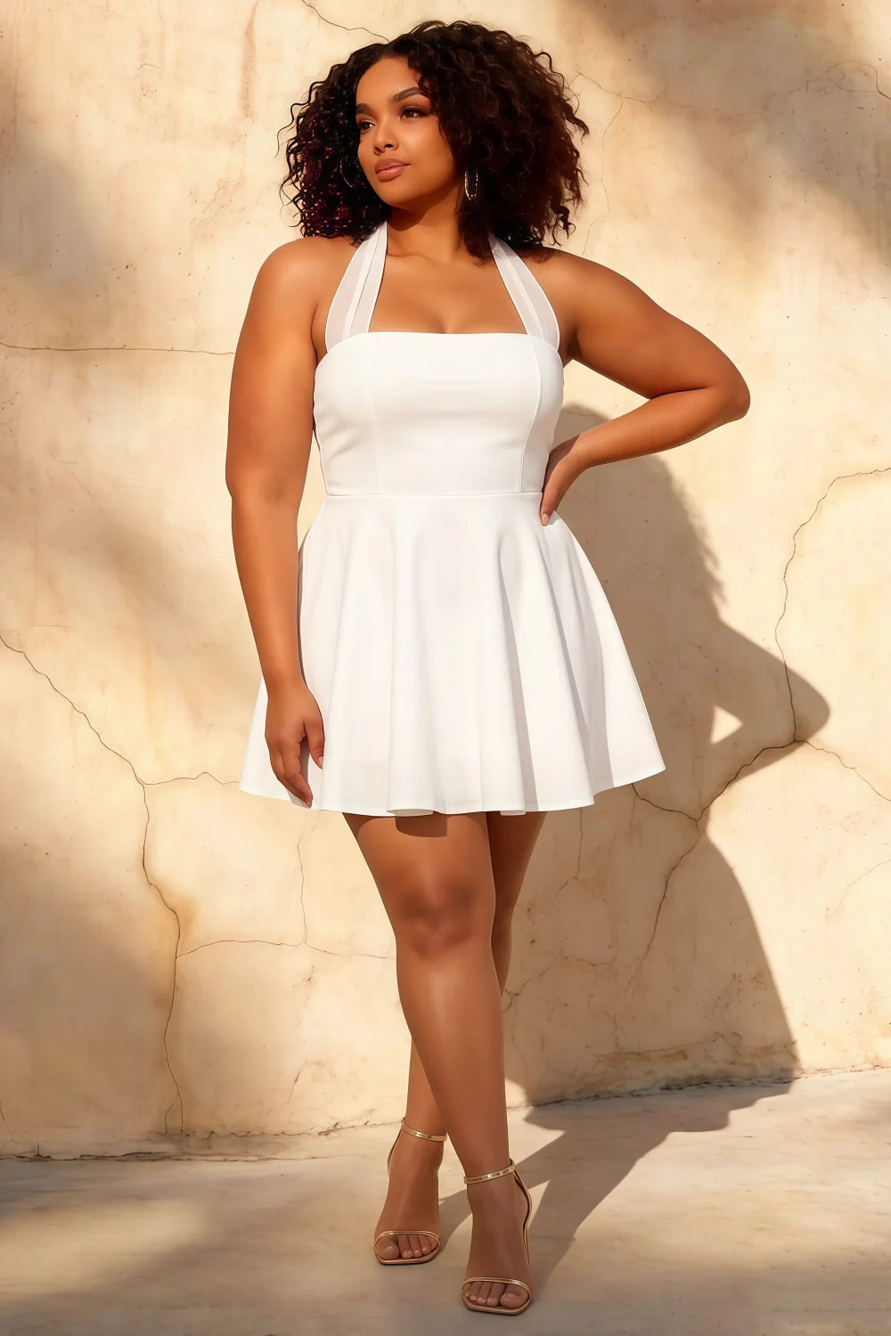 Dorothy White A-Line Skater Mini Graduation Dress